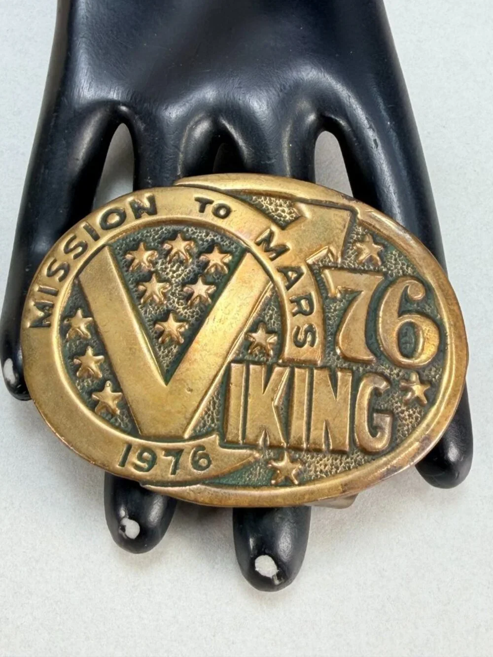 Solid Bronze Mission To Mars 1976 Viking Art Newcomb Belt Buckle Vintage